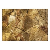 papel pintado 3d - pavement tiles golden 400x280 cm