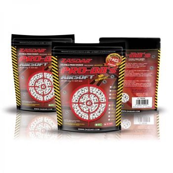 Munición Airsoft Bolas BBS 6mm Plastico Pro-Bb's Zasdar 0,32 - Bolsa 1 Kg. 3125 Bolas