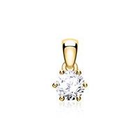 14 quilates colgante de oro para mujer con diamante