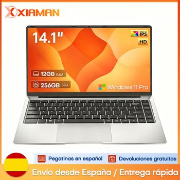 Computadora Portátil Xiaman de 14.1'' con Windows 11 Pro, Intel Celeron 3855U/J3355, 12GB DDR, 256GB SSD, Notebook de Oficina, PC Empresarial