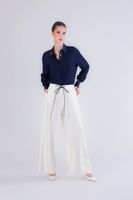 pantalon de raya diplomatica con cinturon en la cintura striped rope xl