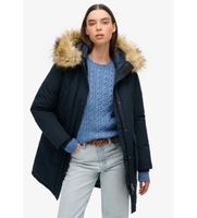 superdry para mujer w5011786a parka de piel sintetica everest marino l poliester reciclado sostenible
