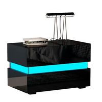 mesita de noche moderna con luz led nyana home  diseno sofisticado  gran durabilidad  funcional y versatil  optimizacion de espacio  medidas 60x45x39 cm