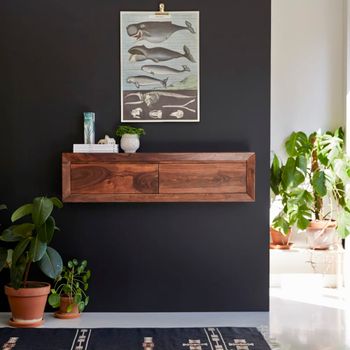 Consola de palisandro macizo para pared
