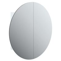 armario de bano  mueble de bano con espejo redondo y led blanco 54x54x175 cm
