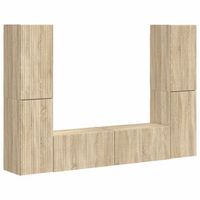 conjunto de mueble de tv 6 uds  mueble de salon  gabinete de tv roble sonoma