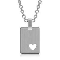 colgante de plata con cadena corazon recortado