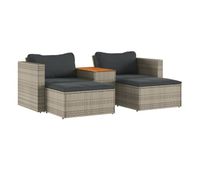 vidaxl set sofas jardin y cojines 5 pzas ratan sintetico acacia gris