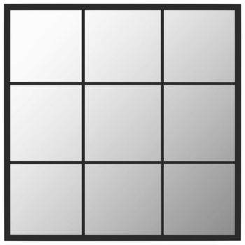 Espejo De Pared Metal Negro 60x60 Cm Vidaxl