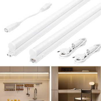 Aigostar Luces para Armarios con Interruptor 12W Luces LED Cocina, Luz Natural 4000K, 230V Luz Bajo Mueble Cocina L880*W23*H34mm. 2 pcs