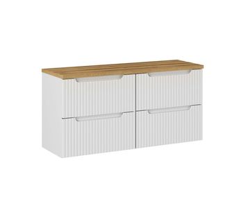 Mueble bajo lavabo 120cm 4 cajones encimera riva blanco y madera