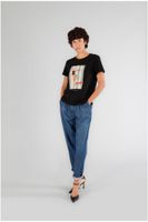 camiseta de manga corta con estampado salento black s