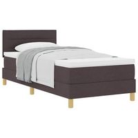 cama tipo box spring con cojin marron oscuro 80 x 200 cm tela vidaxl