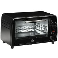 homcom horno de sobremesa 10l 750w negro