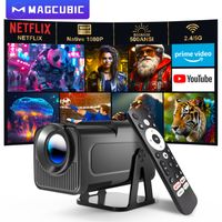 mini proyector magcubic hy320 ntv 500ansi con licencia de netflix decodificacion 1080p 4k keystone automatico control por voz aplicaciones integradas wifi bt52 cine en casa