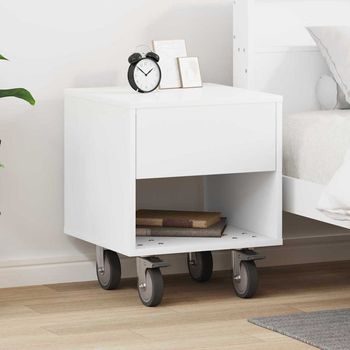 Mesita De Noche - Mueble Para Dormitorio - Madera De Ingeniería - Madera (40.5x40x48cm)