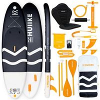 tabla paddle surf hinchable con accesorios huiike  sup con remo doble uso asiento kayak negra 10
