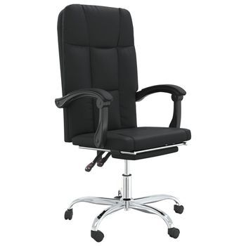 Silla De Oficina Reclinable Cuero Sintético Negro Vidaxl