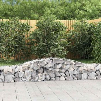 Cestas De Gaviones 2 Piezas | Gavión Para Piedras | Gavión Decorativo Forma De Arco Hierro 400x50x40/60 Cm Cfw346612