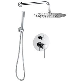 Conjunto De Ducha Empotrada Monomando Sligo Cromado Ø 25cm