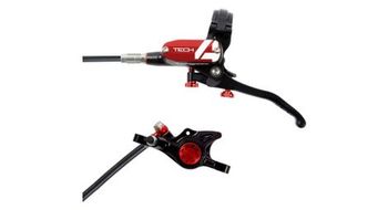 Hope tech4 x2 disc break   manguito estandar negro   rojo trasero