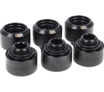 Icicle 16 mm Chrome HardTube Compression Fitting - Black, Black