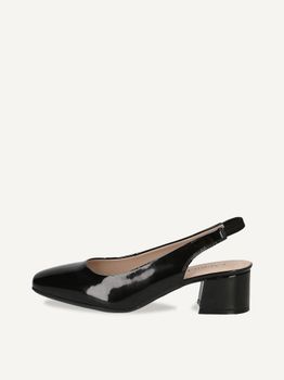 CAPRICE sling pumps, black, made of Leather with Trapeze heel, Size 37