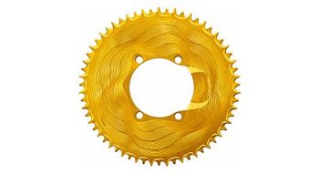 Alugear round narrow wide 110 bcd 4 hole asymmetrical shimano 1x12 speed road   gravel plato dorado