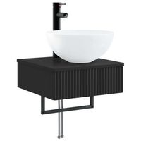 lavabo de lavado montado en la pared negro 40 x 41 x 405 cm vidaxl
