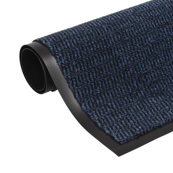 Alfombra De Entrada Rectangular De Nudo 120x180 Cm Azul Vidaxl