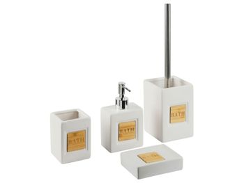 Conjunto de 4 accesorios de baño  cerámica beige