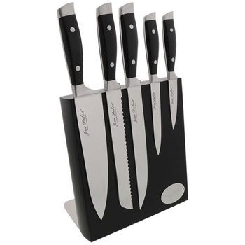 Jean Dubost Bloque De 5 Cuchillos Magnéticos Macizos De Acero Inoxidable - Dm021220x70055