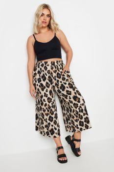 Yours Culottes Marrones Estampado Leopardo, Mujer Curvy Y Tallas Grandes, Yours