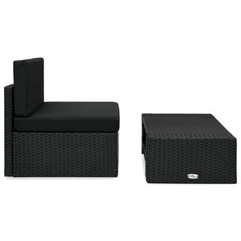 Conjunto De Muebles De Jardín 2 Uds | Mesa Y Sillas Ratán Sintético Negro
