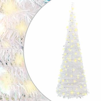 Árbol De Navidad Artificial Desplegable 150 Led Blanco 180 Cm Vidaxl