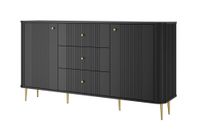 comoda de 2 puertas y 3 cajones con pie de metal 160x85 cm