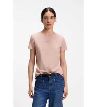 BOSS para mujer. 50554696 Camiseta Elove rosa (M), Casual, Algodón, Manga corta