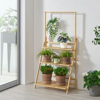 escalera para plantas brando de 3 niveles bambu 144 x 70 x 40 cm natural encasa