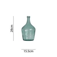 poenia - jarron de vidrio estilo damajuana 28cm - ref 2129- florero decorativo de boca estrecha - color verde agua para flores secas y decoracion de hogar