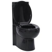 inodoro wc de esquina ceramica negro vidaxl
