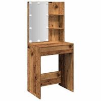 tocador con luces led madera envejecida 60x40x140 cm vidaxl