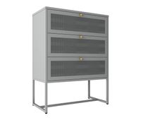 cajonera sund con 3 cajones acero 105x80x40cm - gris encasa