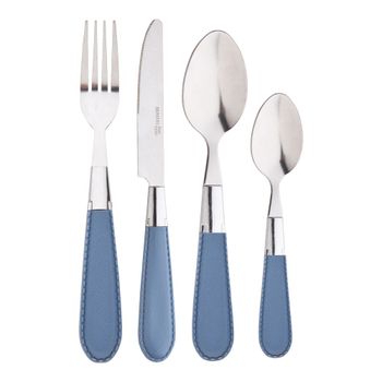 Set de 24 cubiertos en acero inoxidable gris