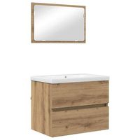 juego de muebles de bano 3 uds roble artisan 61 x 39 x 45 cm vidaxl