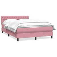 cama tapizada 213x160x88 cm terciopelo - rosa