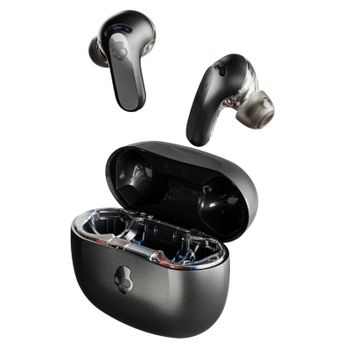 Auriculares Skullcandy RAIL ANC inalámbricos Bluetooth con Cancelación Activa de Ruido, micrófono, para uso diario y deporte, negros