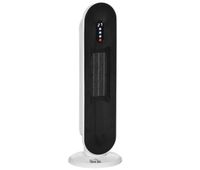 homcom calefactor ceramico de torre 1200w2000w calefactor ptc con mando a distancia termostato temporizador de 24h oscilacion 45 y sistema antivuelco para sala de 20 m blanco y negro