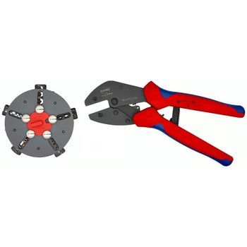 Alicates De Crimpeado Knipex Multicrimp Con Cargador Cambiador, Longitud 250 Mm, Superficie Lacada