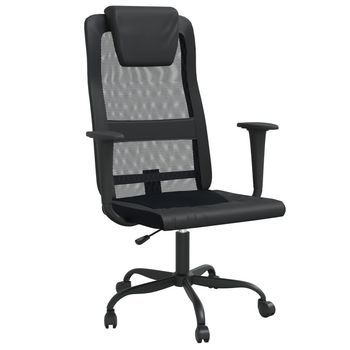 Silla De Masaje | Silla De Gaming Altura Ajustable Tela Malla Y Cuero Pe Negro