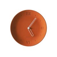 reloj de pared en hormigon terracotta agujas blancas